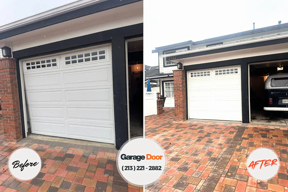 Before and after: garage door repair Tehaleh, WA